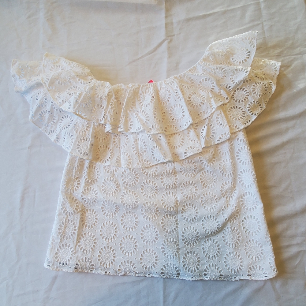 Lilly Pulitzer sunshine eyelet trixie top xs NWT